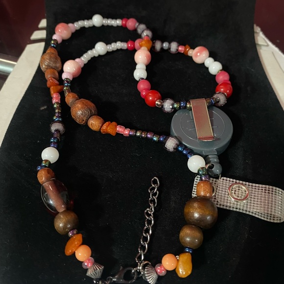 Hand crafted necklace with name tag holder for nurses or anyone wears a badge - Picture 4 of 5